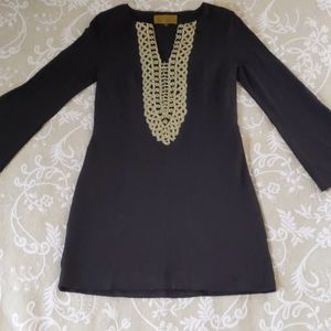 Nicole Miller black embroidered dress.